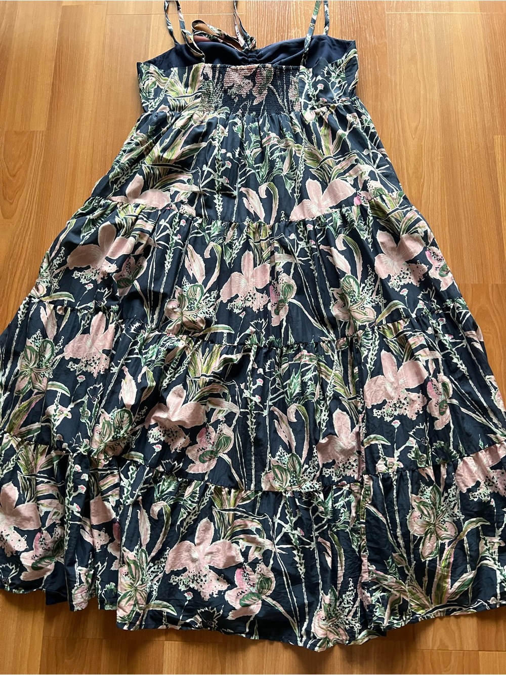 Vineyard Vines Silk Blend Floral Maxi Dress Fits Like L - Picture 10 of 12